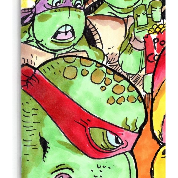 ONE-OF-A-KIND HAND-DRAWN, INKED AND COLORED SKETCHCOVER COMIC by Dan Nokes TURTL - Picture 4 of 7